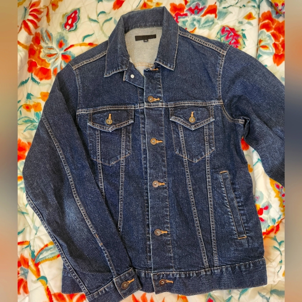 Uniqlo Denim Jacket Dark Wash Jean Jacket Size Large